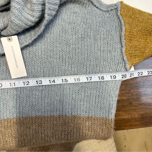 Anthropologie Sunday in Brooklyn Ashley Colorblocked Sweater Neutral Motif S NWT - Picture 11 of 13
